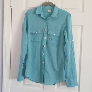 J.Crew “The Perfect Shirt“ Light Turquoise Long Sleeve XS